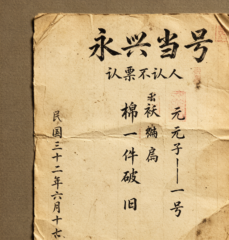 1943年当票扫描件